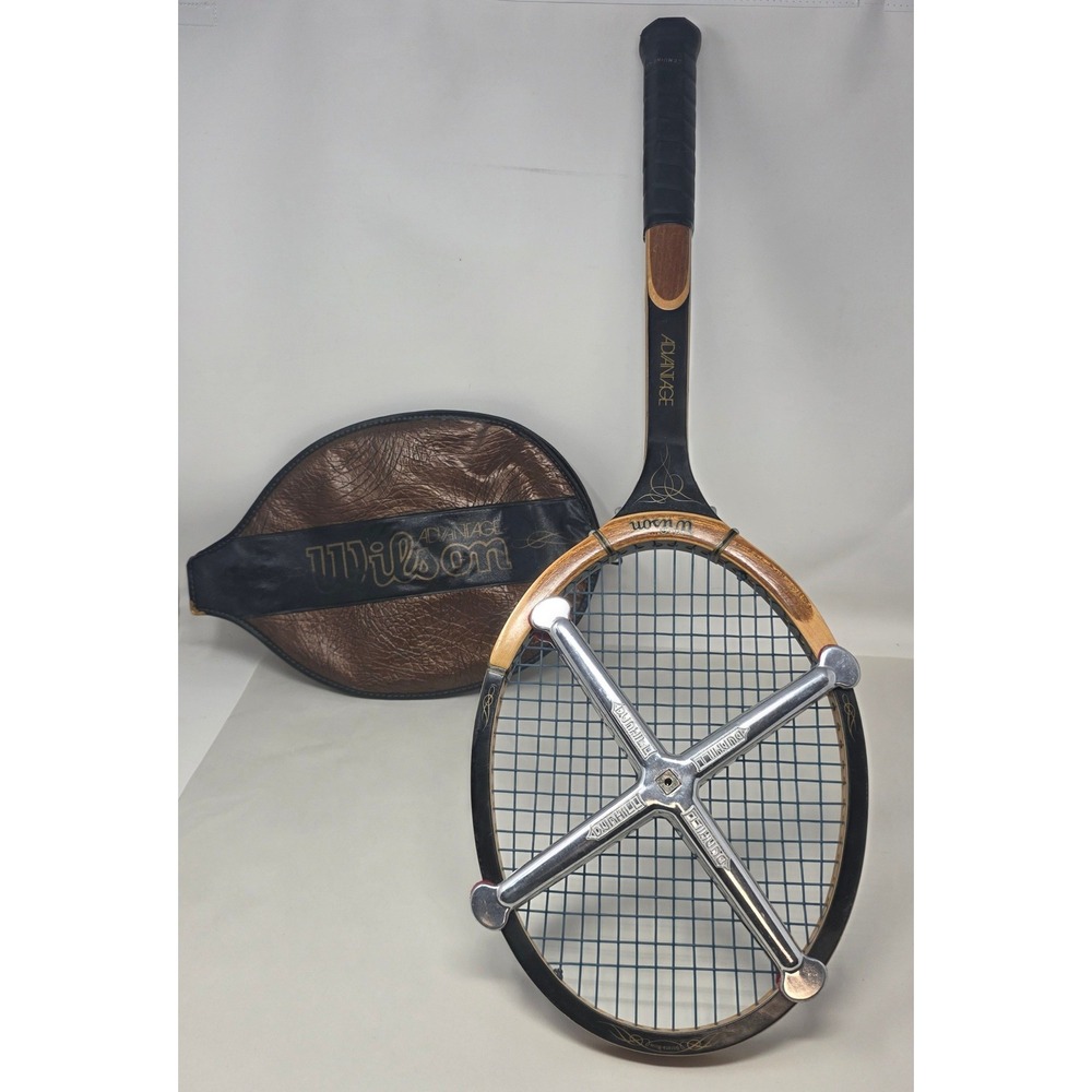 Wilson Advantage Tennis Racquet Strata-Bow Wood Frame Black Gold Dunhill Press